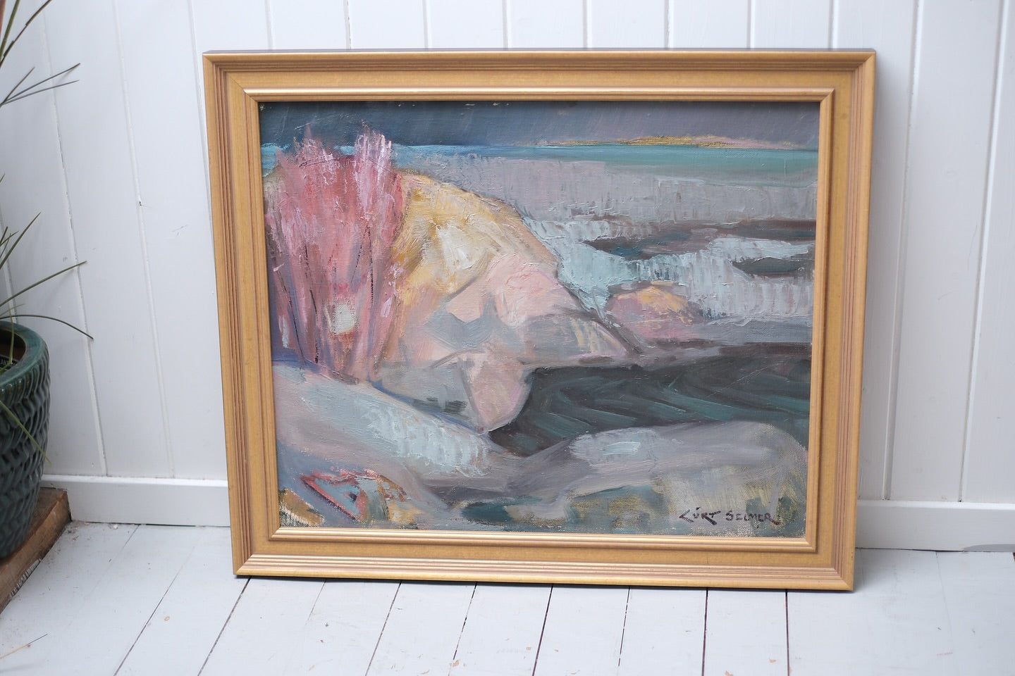 Signert maleri av den norske kunstneren Curt Selmer. Selmer (1913-1978)