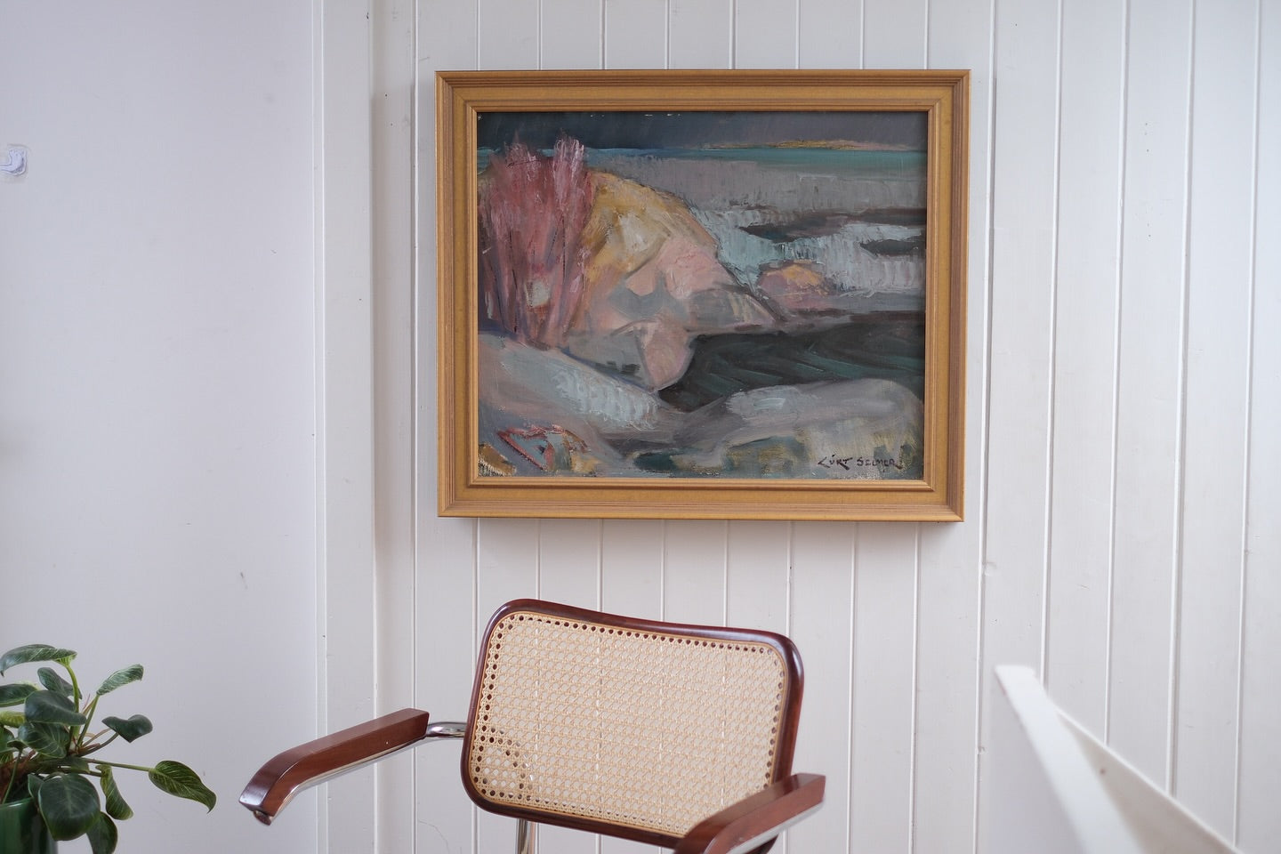 Signert maleri av den norske kunstneren Curt Selmer. Selmer (1913-1978)